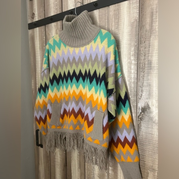 Anthropologie Plenty by Tracy Reese Fringed Turtleneck Sweater, S - Picture 7 of 11